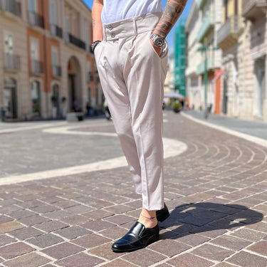 Pantalone Sabbia con Doppio Bottone - FLAG STORE
